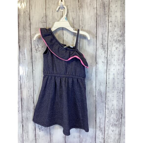 Janie and Jack Girl's Blue & Pink One-Shoulder Dress Size 3 - Picture 1 of 5